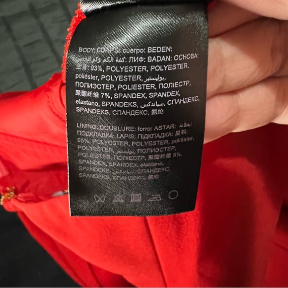 Bebe x Naven‎ Elegant Red Strapless Sweetheart Front Slits Jumpsuit - Picture 9 of 9